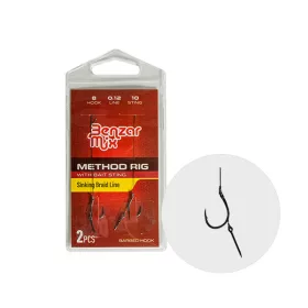   Benzar Method Kötött Horog 8 (Szakáll Nélküli) Fonott Zsinóron 10Mm Csali Tüskével