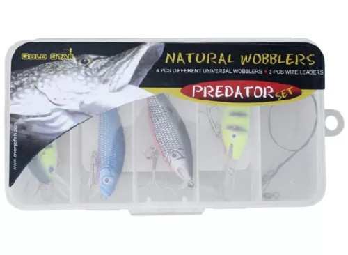 Natural Wobbler Szett(4Wobbler+2Drótelőke+Doboz)