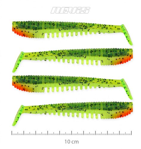 Impulse Shad 10Cm 4Db/Cs Zöld-Narancs Flitter