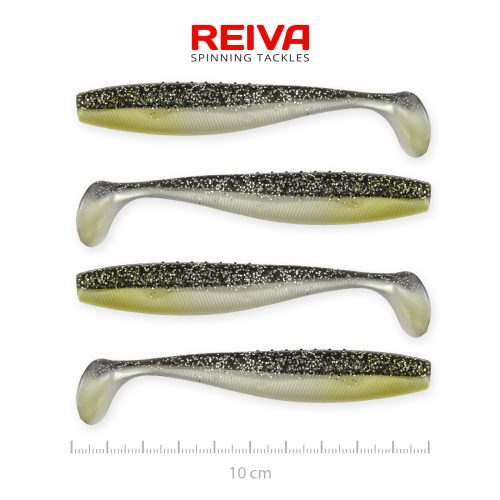 Flat Minnow Shad 10Cm 4Db/Cs (Fekete-Ezüst Flitter)