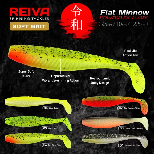 Flat Minnow Shad 10Cm 4Db/Cs (Fekete-Ezüst Flitter)