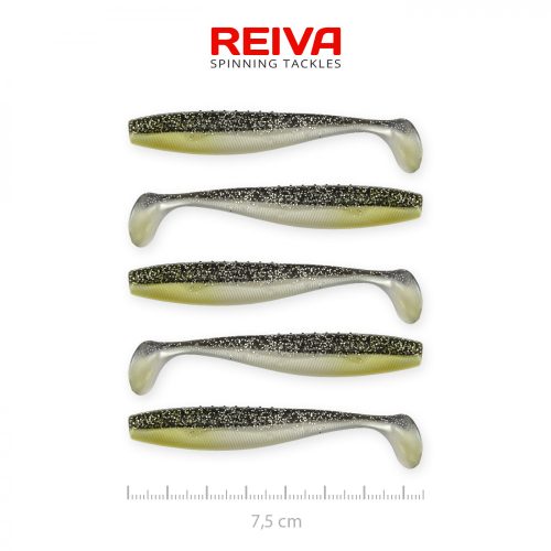 Flat Minnow Shad 7,5Cm 5Db/Cs (Fekete-Ezüst Flitter)