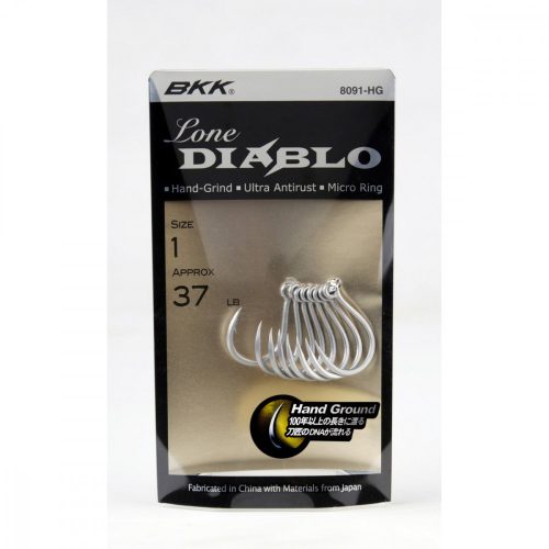 Bkk Lone Diablo Egyágú Rablóhalas Horog 3/0# 6 Db/Csomag