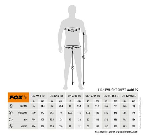 Fox Lightweight Camo Waders Size 10 UK / 44 EU