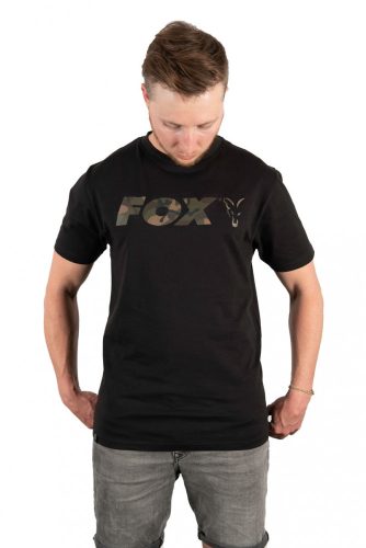 Fox Black/Camo Chest Print T-Shirt X Large