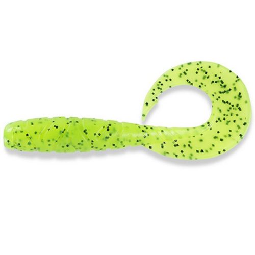 Fishup_Mighty Grub 4.5" (4Pcs.), #055  Chartreuse/Black