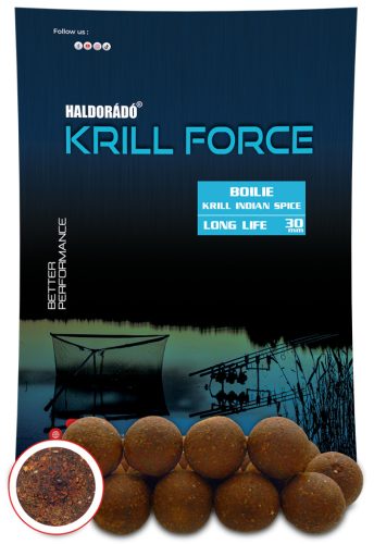 Haldorádó KRILL FORCE Boilie Long Life 30 mm - Krill Indian Spice