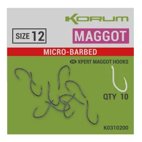 Korum XPERT MAGGOT  BARBED HOOKS - SIZE 16