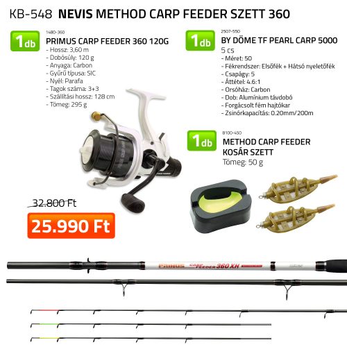 Nevis Method Carp Feeder Szett 360 1480-360+ 2507-550+ 8100-450