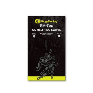 Ridgemonkey RmTec Quick Change Heli Ring Swivel Size8 Gyorskapcsos Forgó 8Db