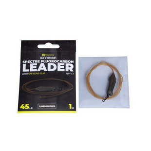 Ridgemonkey Spectre Fluorocarbon Uni Lead Clip Leader  Camo Brown Bojlis Szerelék