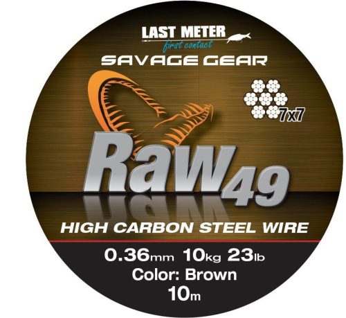 Savage Gear Raw49 Steelwire 10M 0.36Mm 11Kg Unc.Brwn